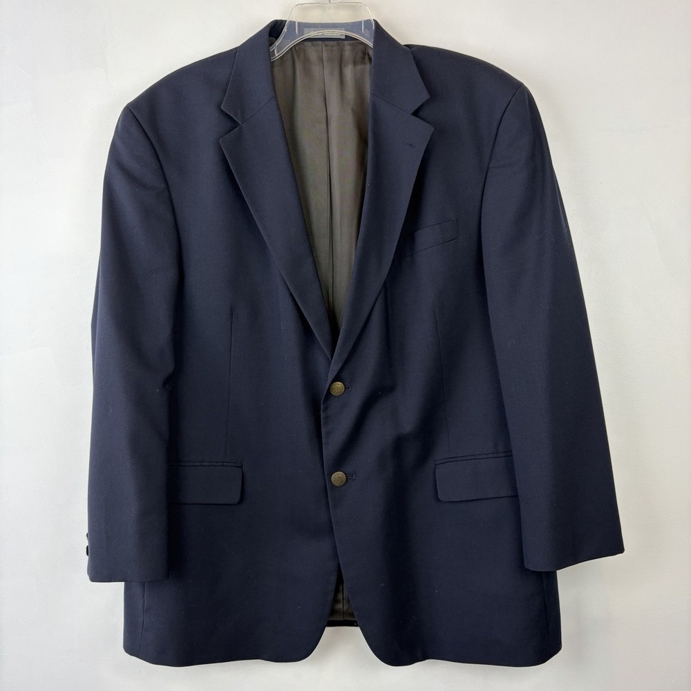 Vintage Oscar De La Renta 48R Navy Blazer Gold buttons Sport Coat